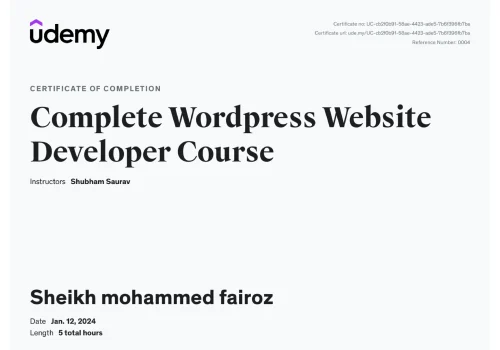 Certified-WordPress professional-freelance-digital-marketing-in-Mangalore-karnataka-certificate